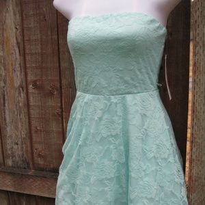Mint Green Lace Strapless Love Reign Dress